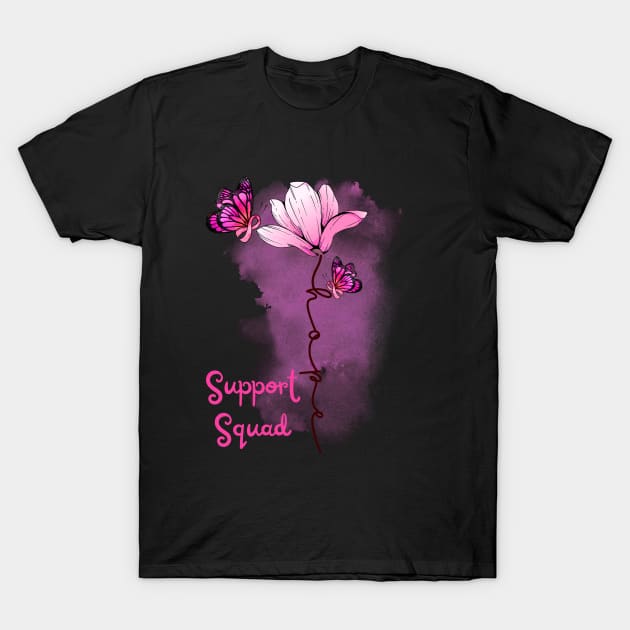 Support Squad Breast Cancer Awareness T-Shirt by Myartstor 